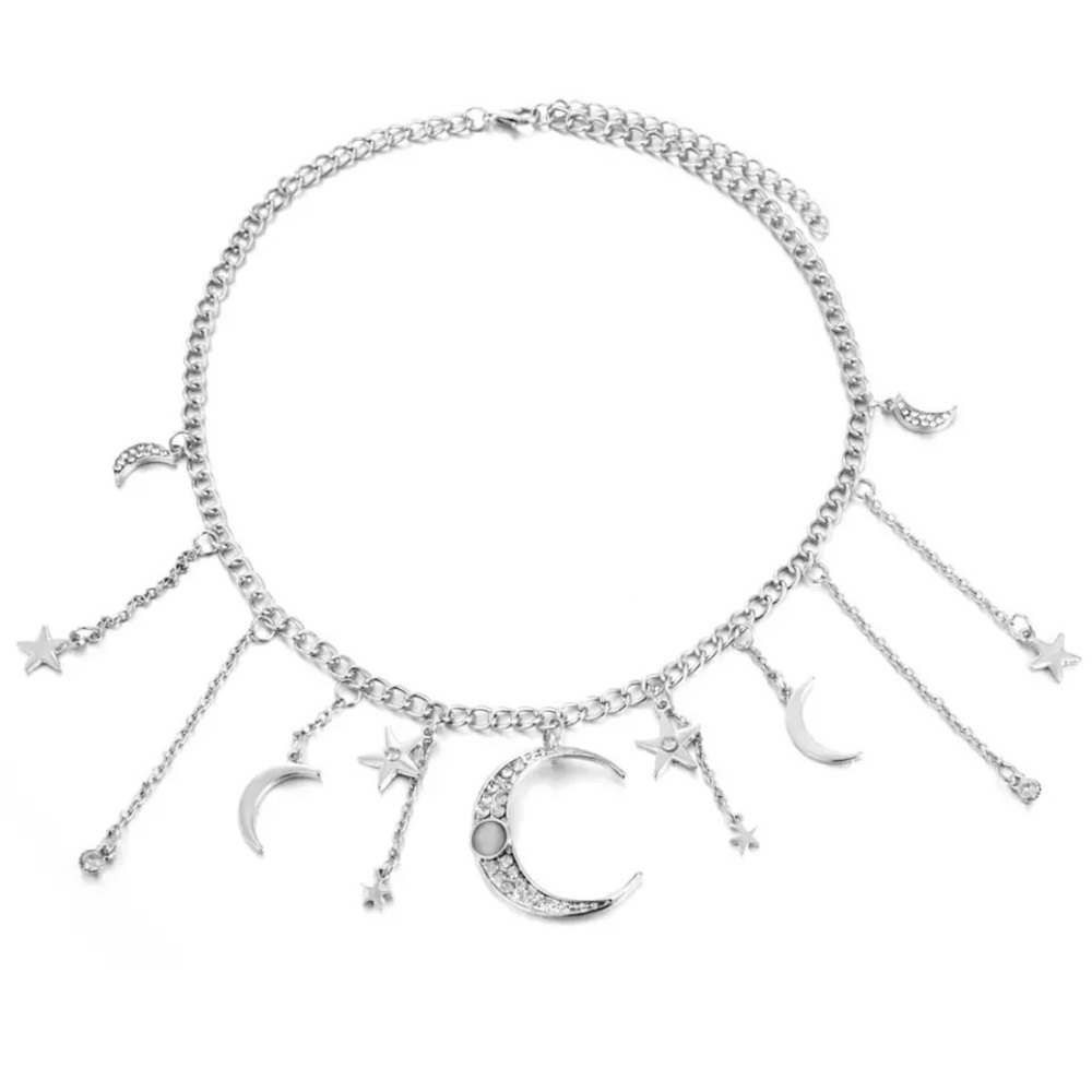 Bohemian Moon & Stars Crystal Necklace - Picture 14 of 16